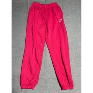 Nike Sweatpants Women XS Hot Pink Oversized Fit Mid Rise Joggers Barbie Pink